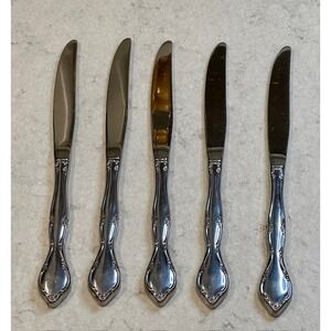 Set of 5 Vintage Sears & Robuck Lakewood Pattern Stainless Butter Knives